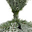 3ft Tarnaby Flocked potted Green Flocked effect Wrapped Full Artificial Christmas tree