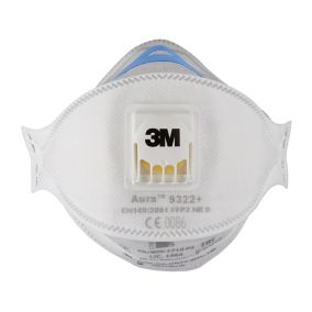 3M Aura P2 Valved Disposable dust mask 9322+, Pack of 10