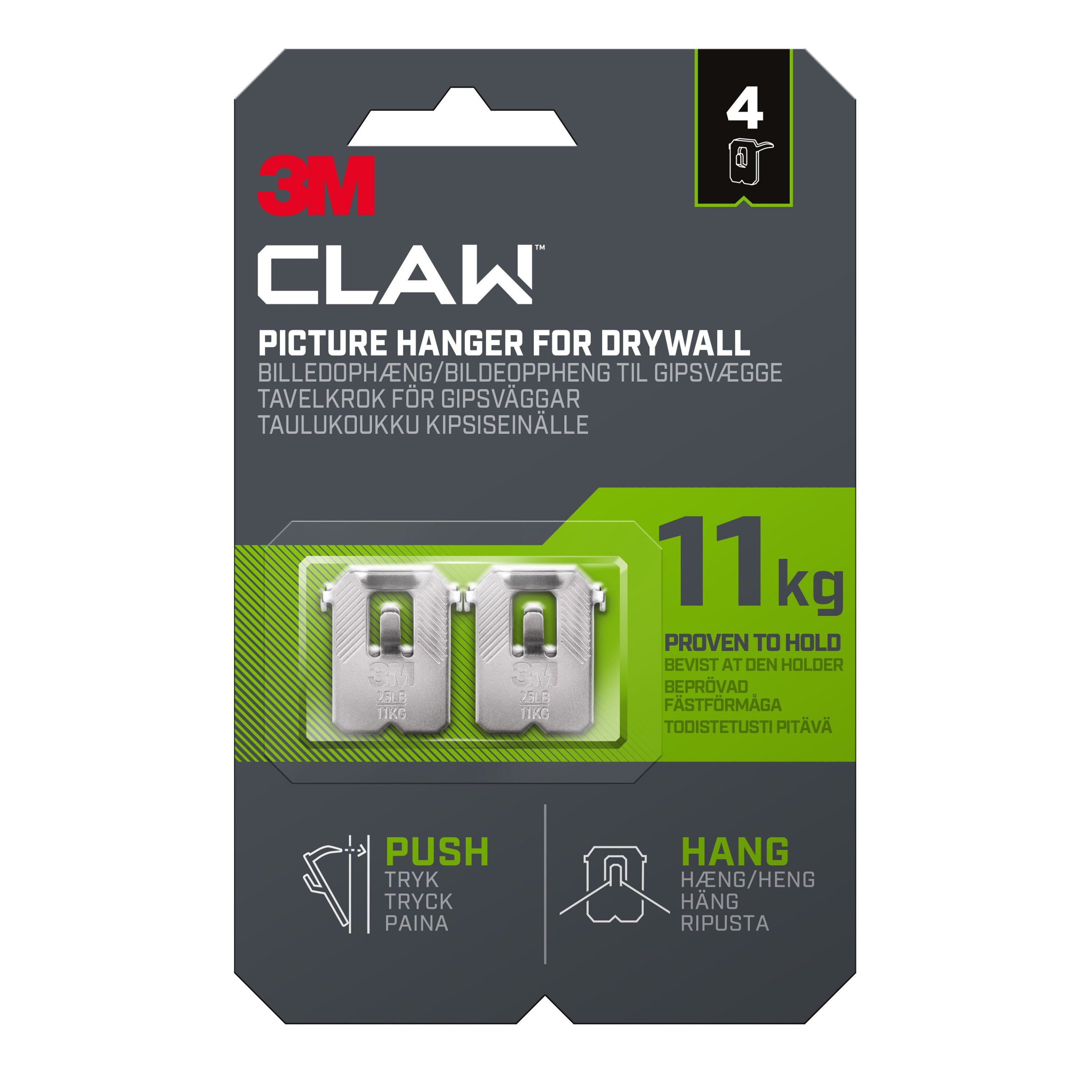 3M Claw Drywall Picture hanger (H)51mm (W)31mm, Pack of 2