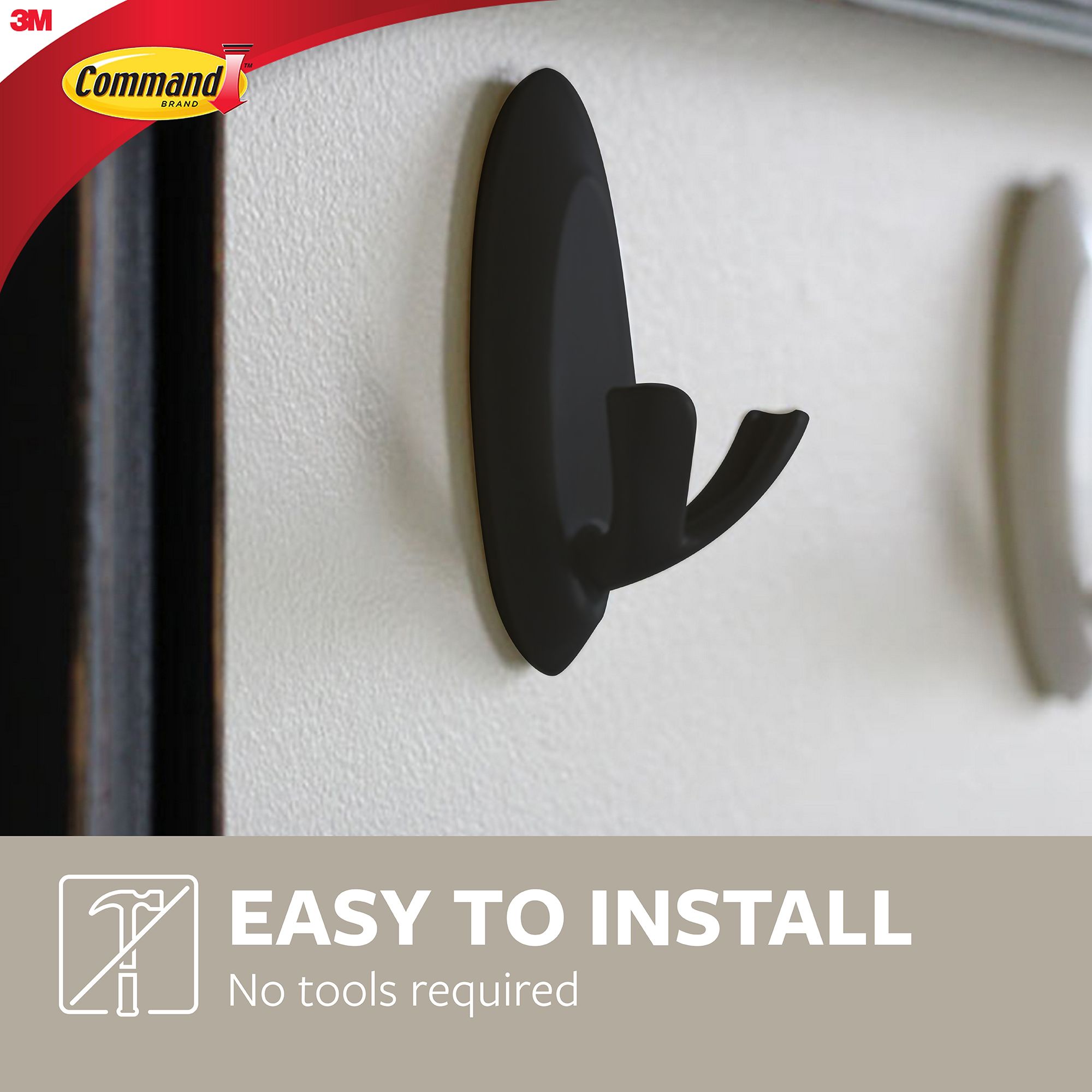 3M Command Black Double Hook (Holds)1.3kg