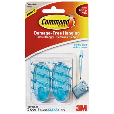 3M Command Blue Hook (Holds)0.9kg, Pack of 2