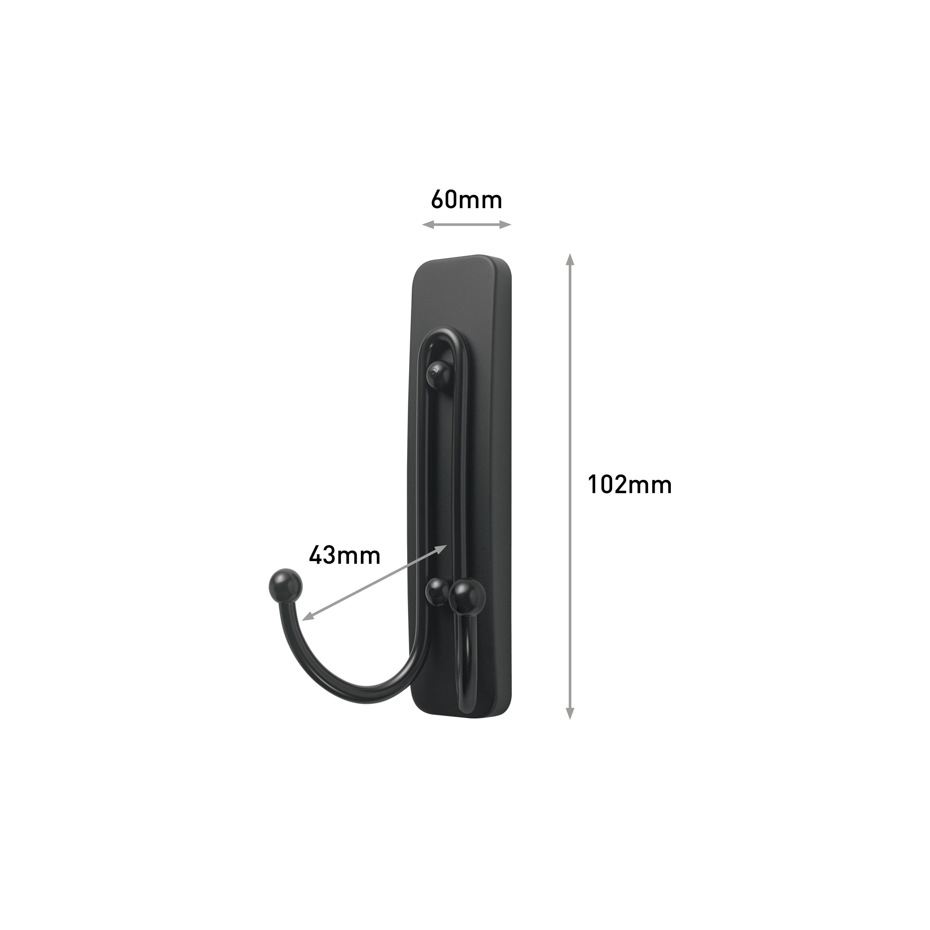 3M Command Decorative Large Black General-purpose Double Adhesive hook (Holds)1.8kg - 7