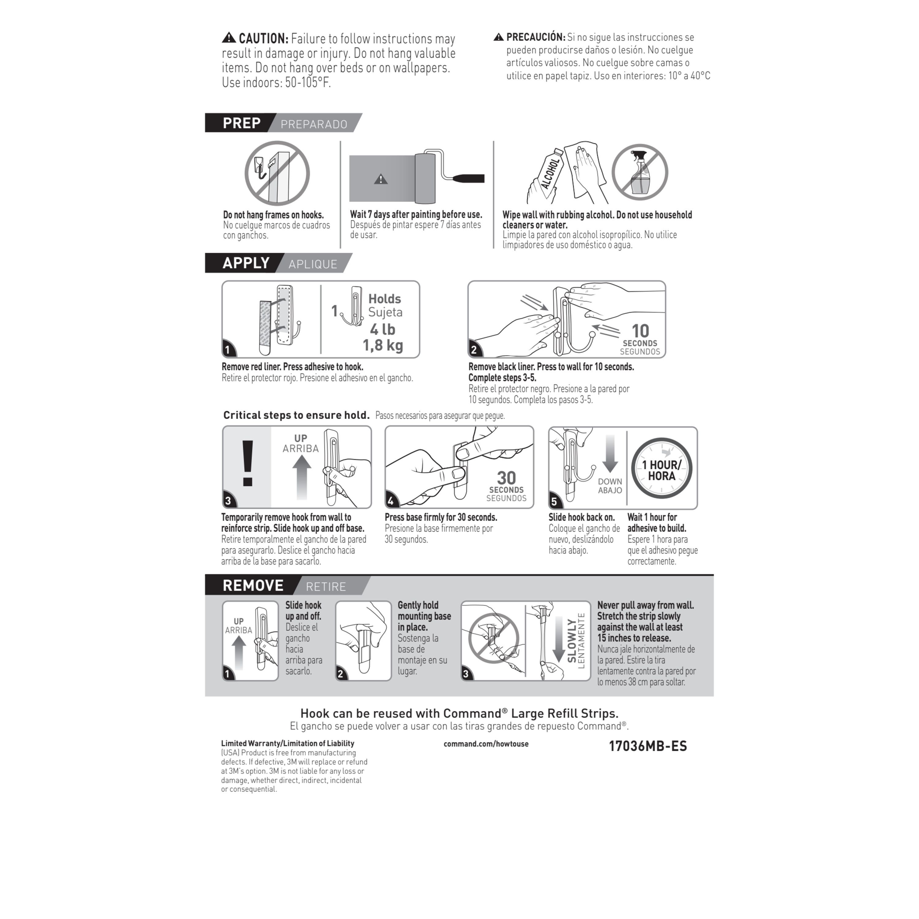 3M Command Decorative Large Black General-purpose Double Adhesive hook (Holds)1.8kg - 4