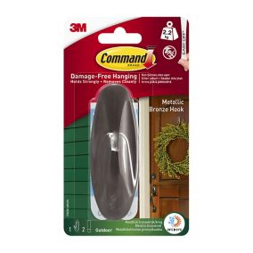 3M Command Designer Outdoor Large Bronze Hook (Holds)2.2kg