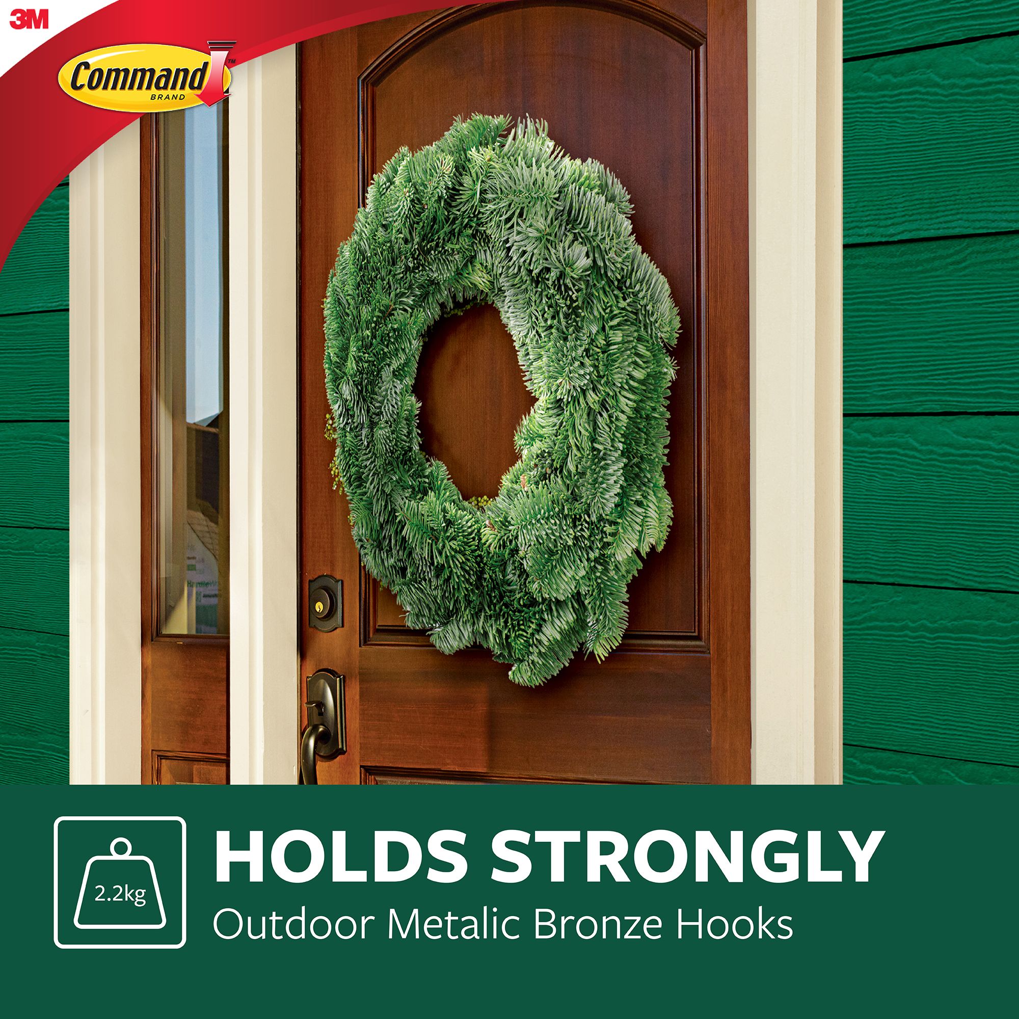 Command Hooks Large Wreath Hook 3M Command Designer Outdoor Large