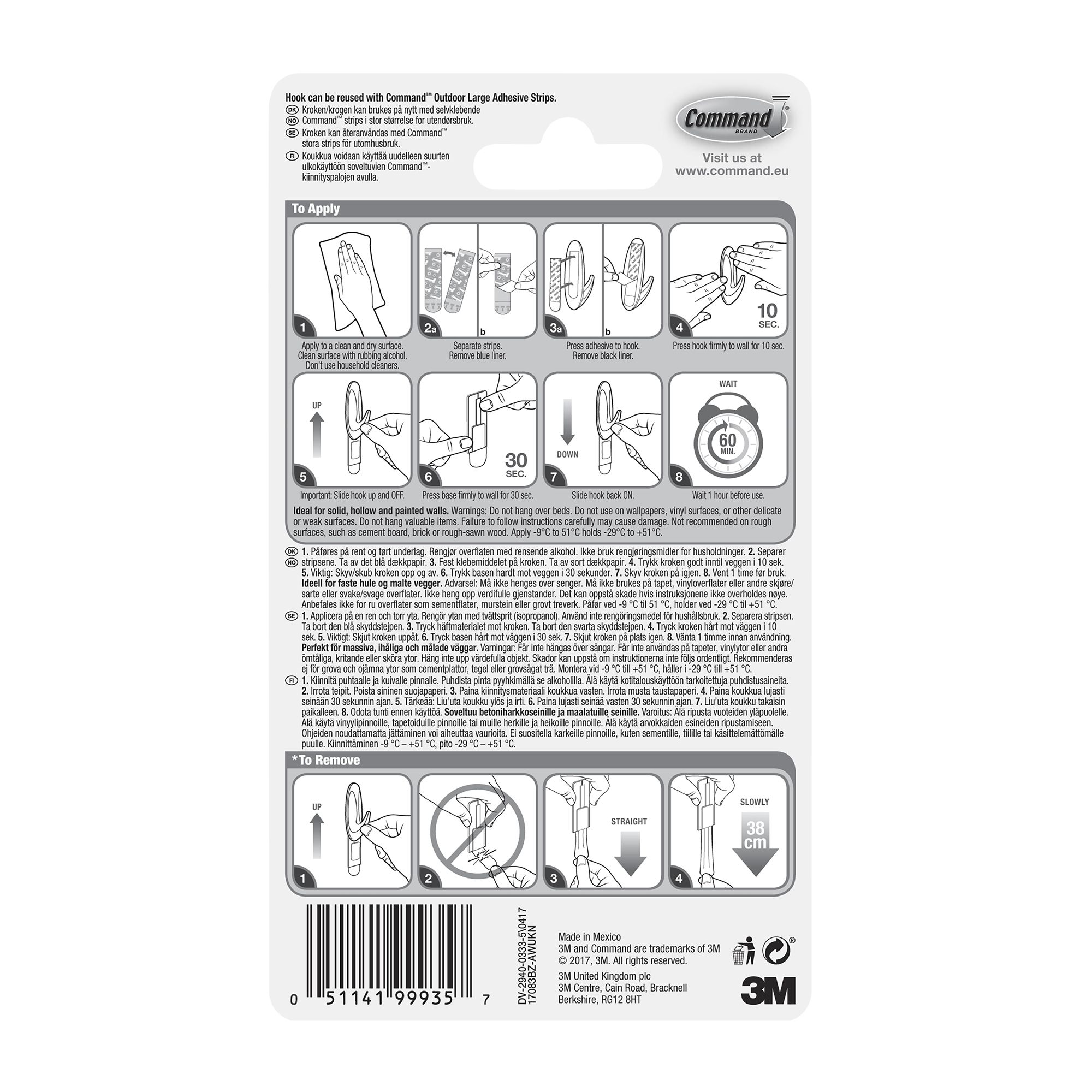 3M Command Designer Outdoor Large Bronze Hook (Holds)2.2kg - 8