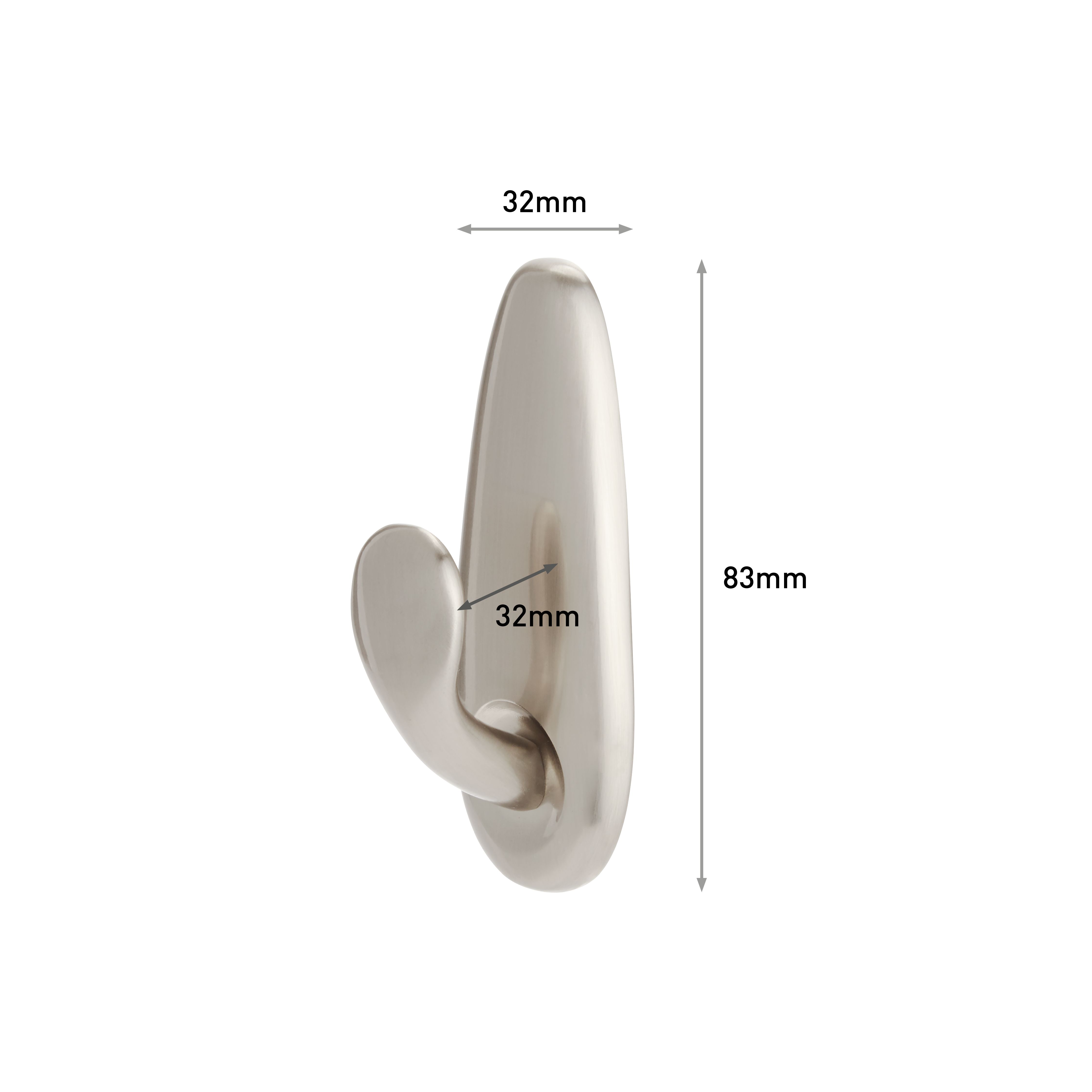 3M Command Forever classic Nickel effect Metal Medium Hook (H)83mm (W)96mm - 7