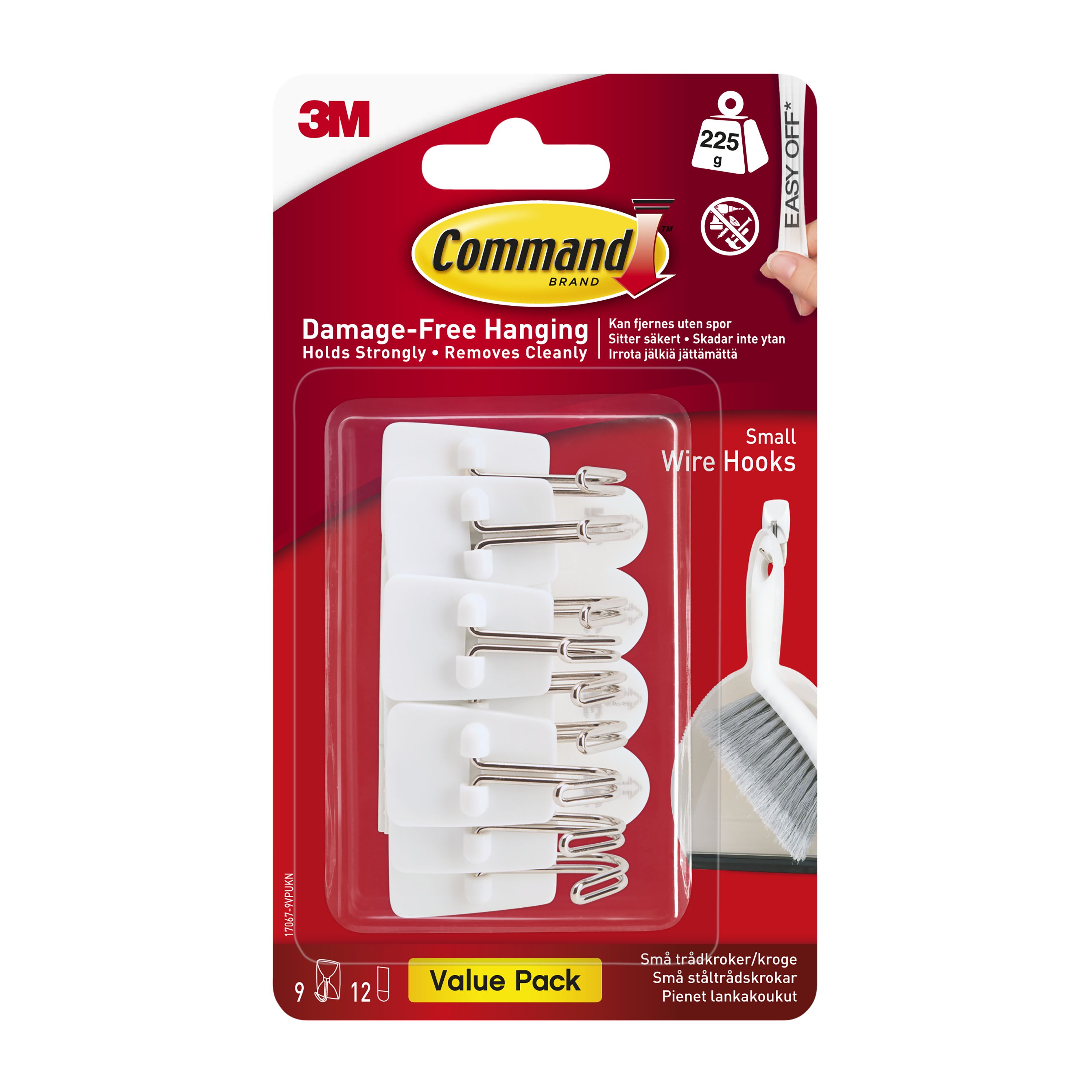 3M Command Medium White Wire hook (Holds)1.3kg, Pack of 2