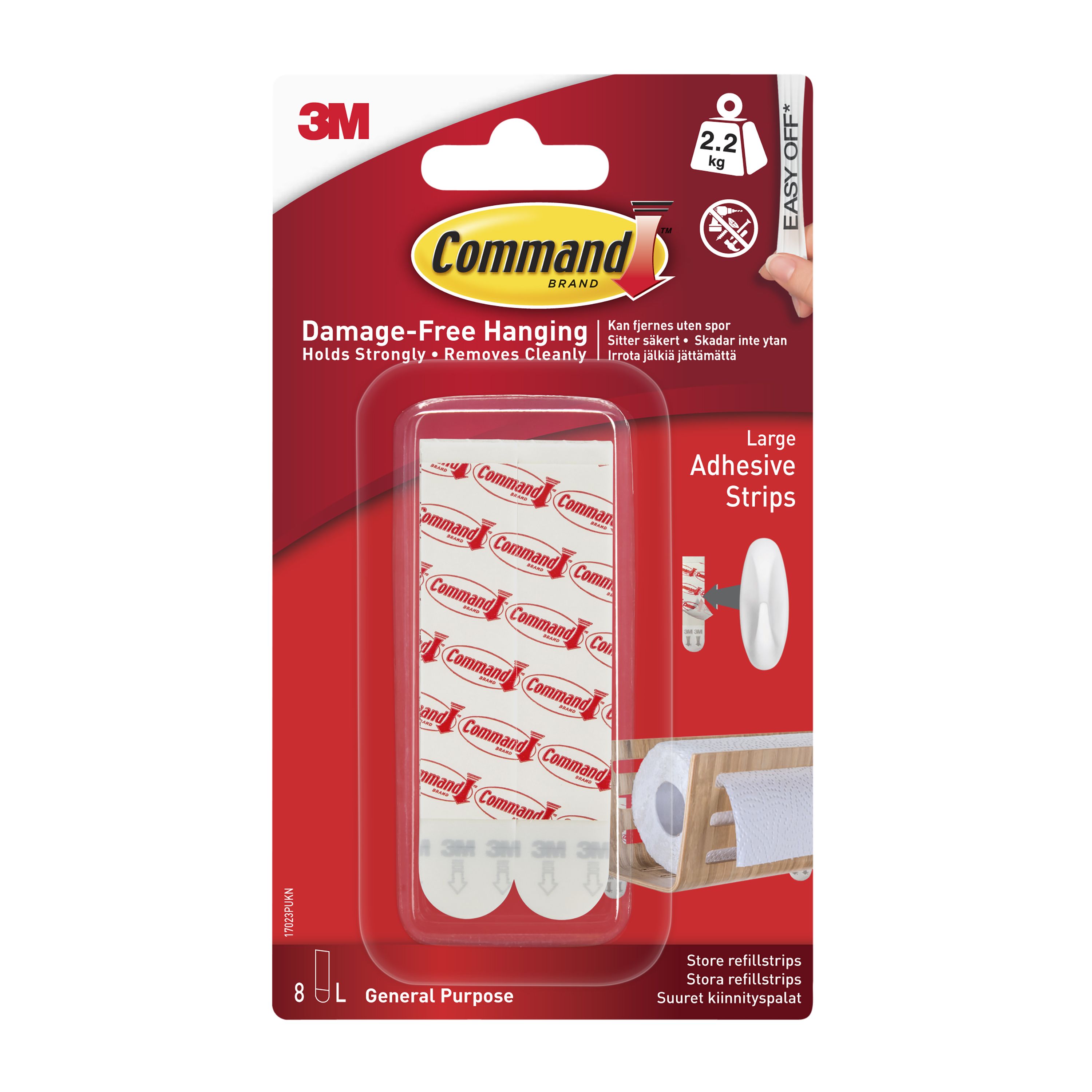 Command Picture Hanging Strips Large - mounting adhesive - white