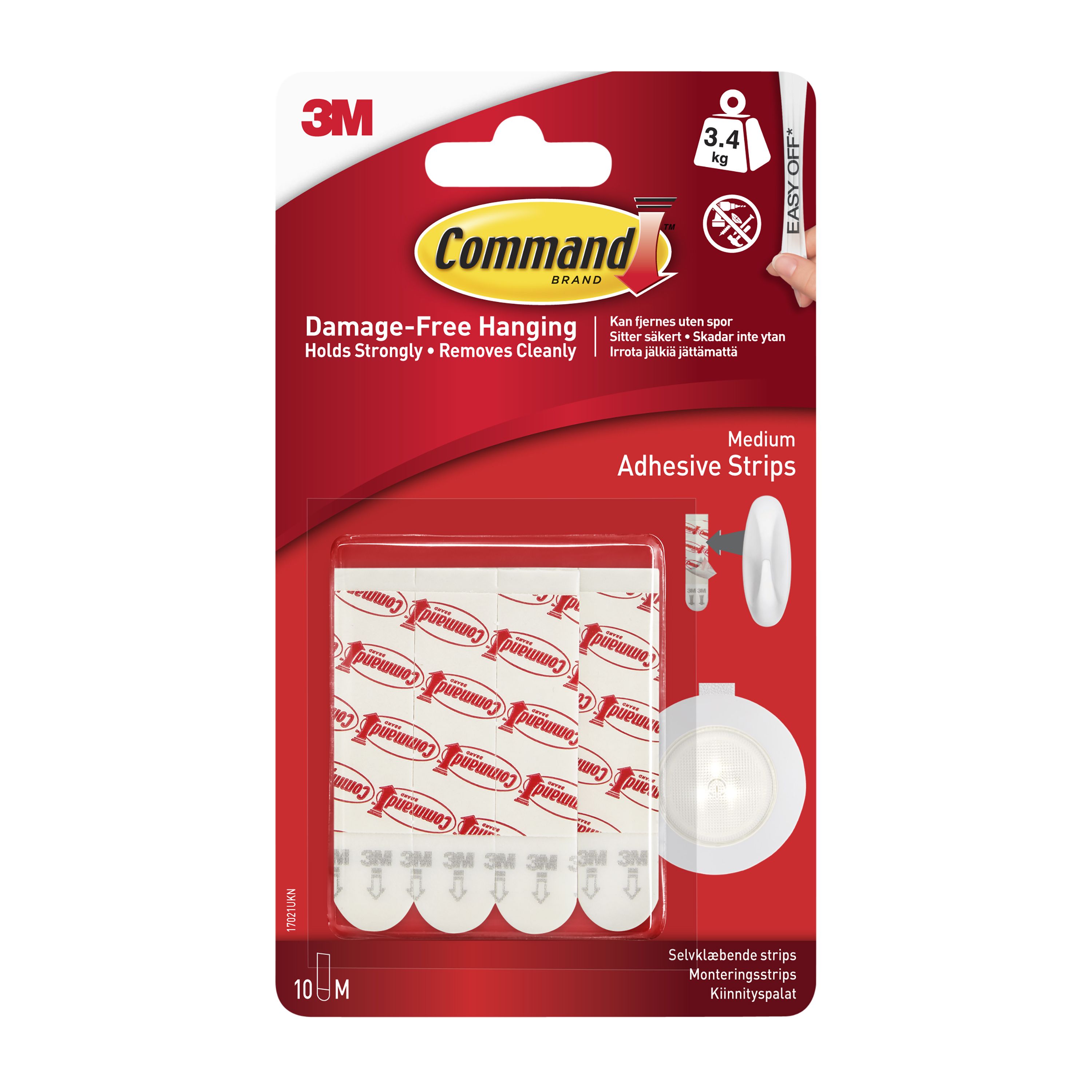 3M Command Adhesive Strips 17522 Large White 1000 pack 17522 - Self  Adhesive Supplies