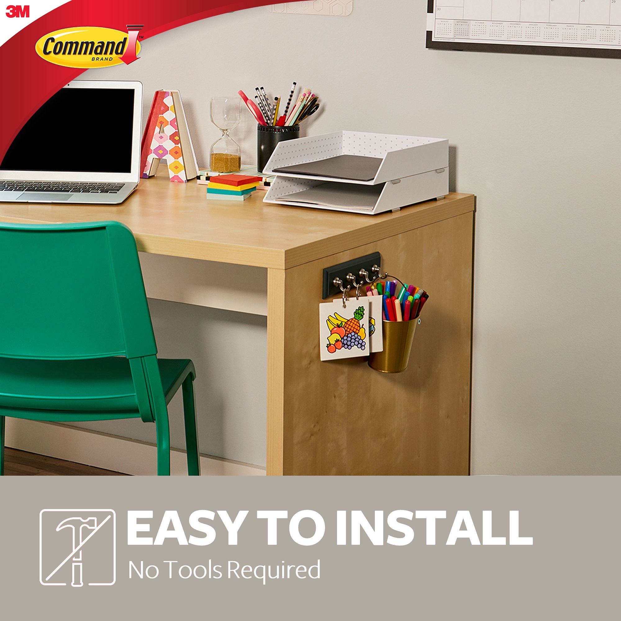 3M Command Modern Medium Single Slate Key rail (Holds)0.9kg - 8