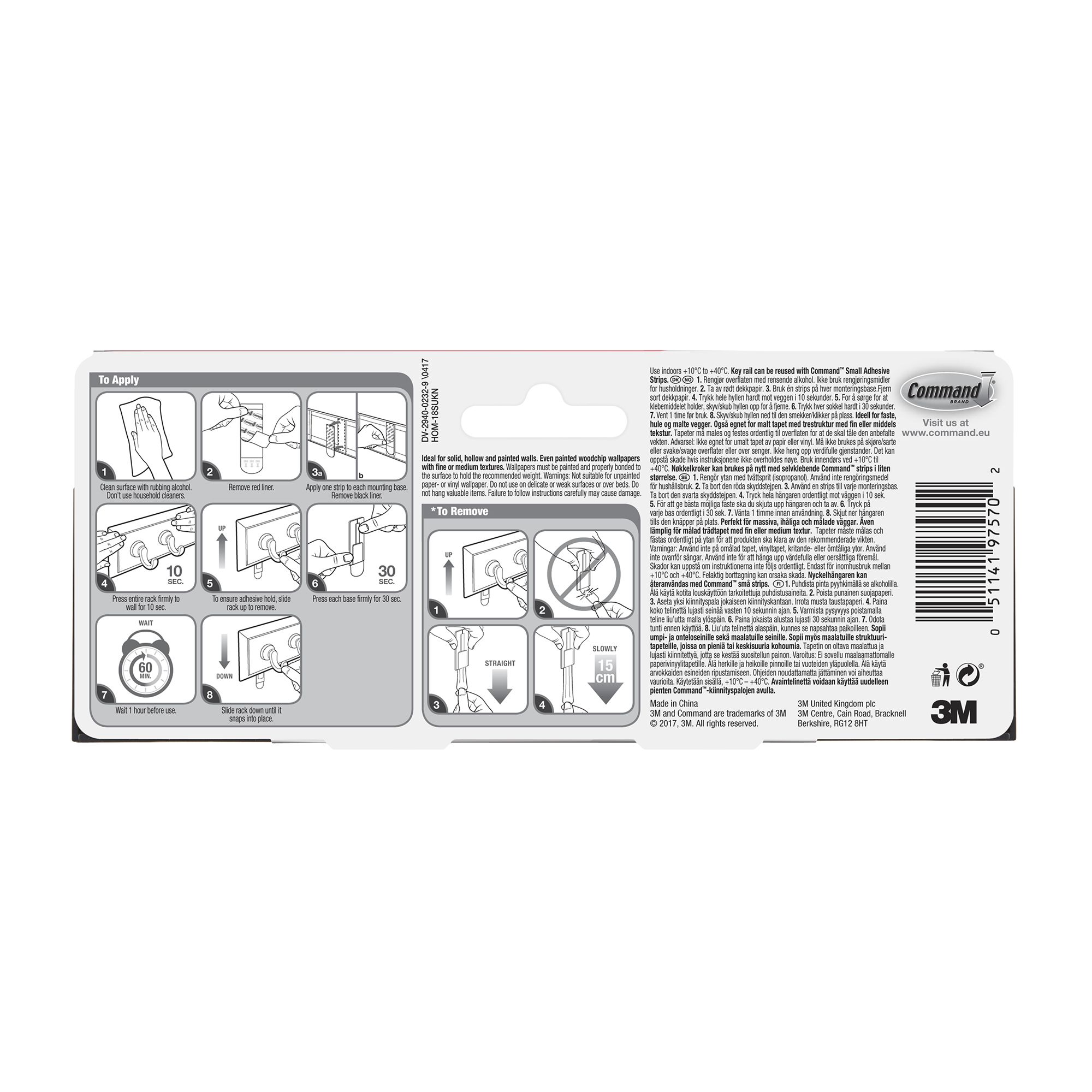 3M Command Modern Medium Slate Key rail (Holds)900g - 7