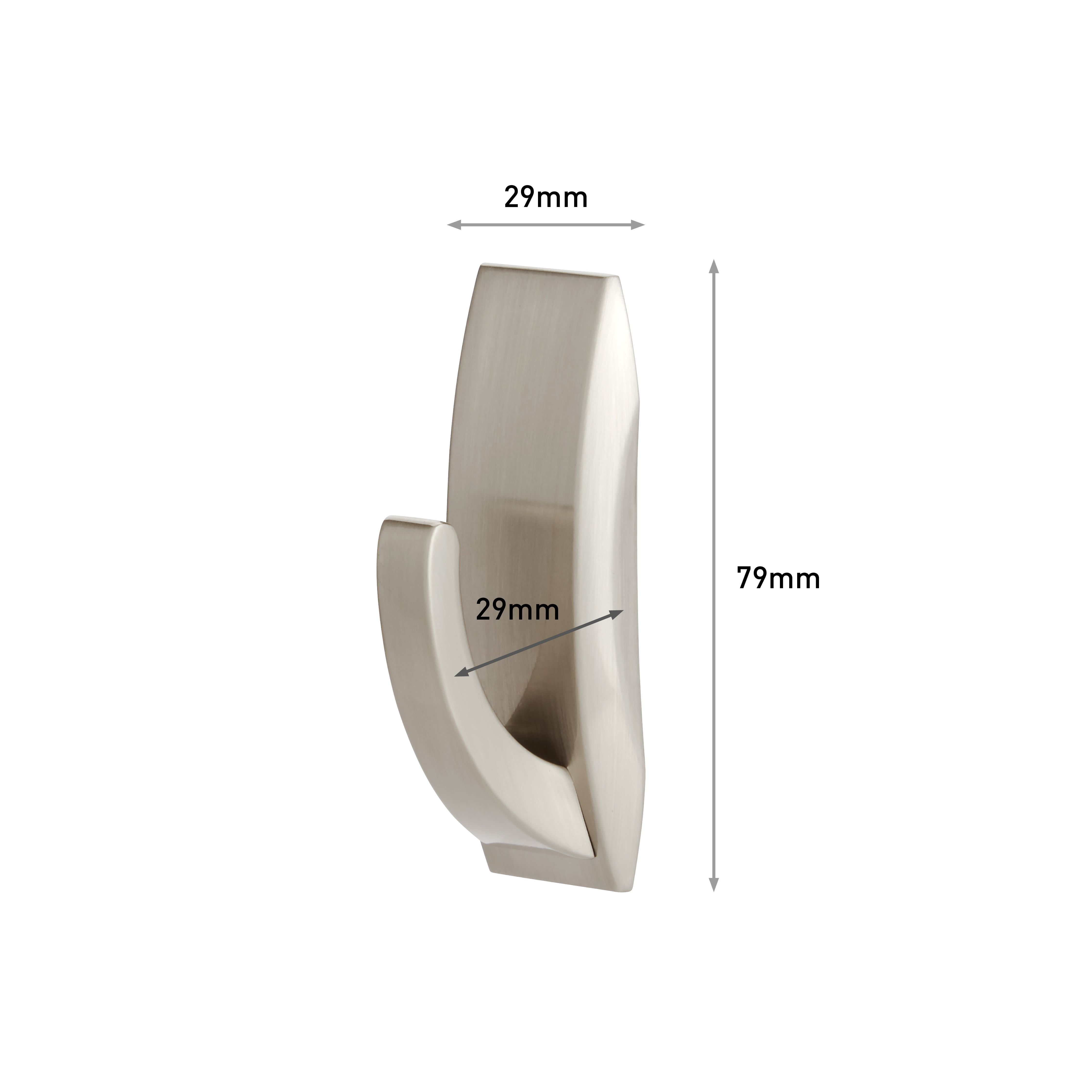 Command™ Large Modern Reflections Brushed Nickel Metal Hook