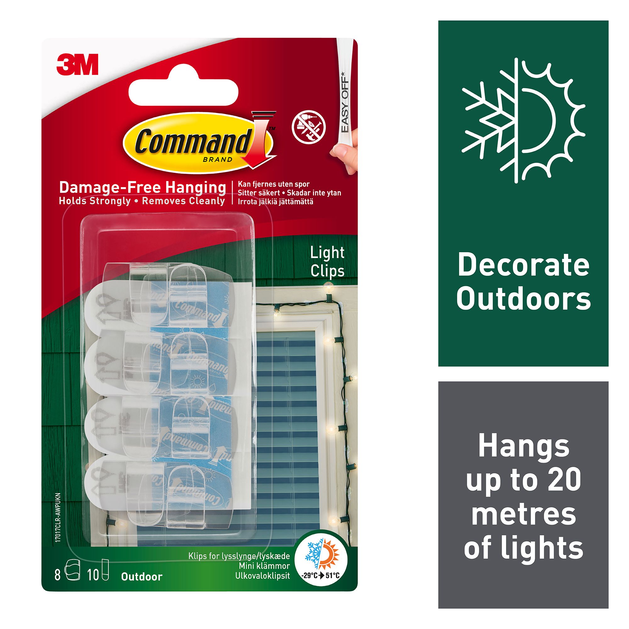 3M Command Small Clear Outdoor lights Clip