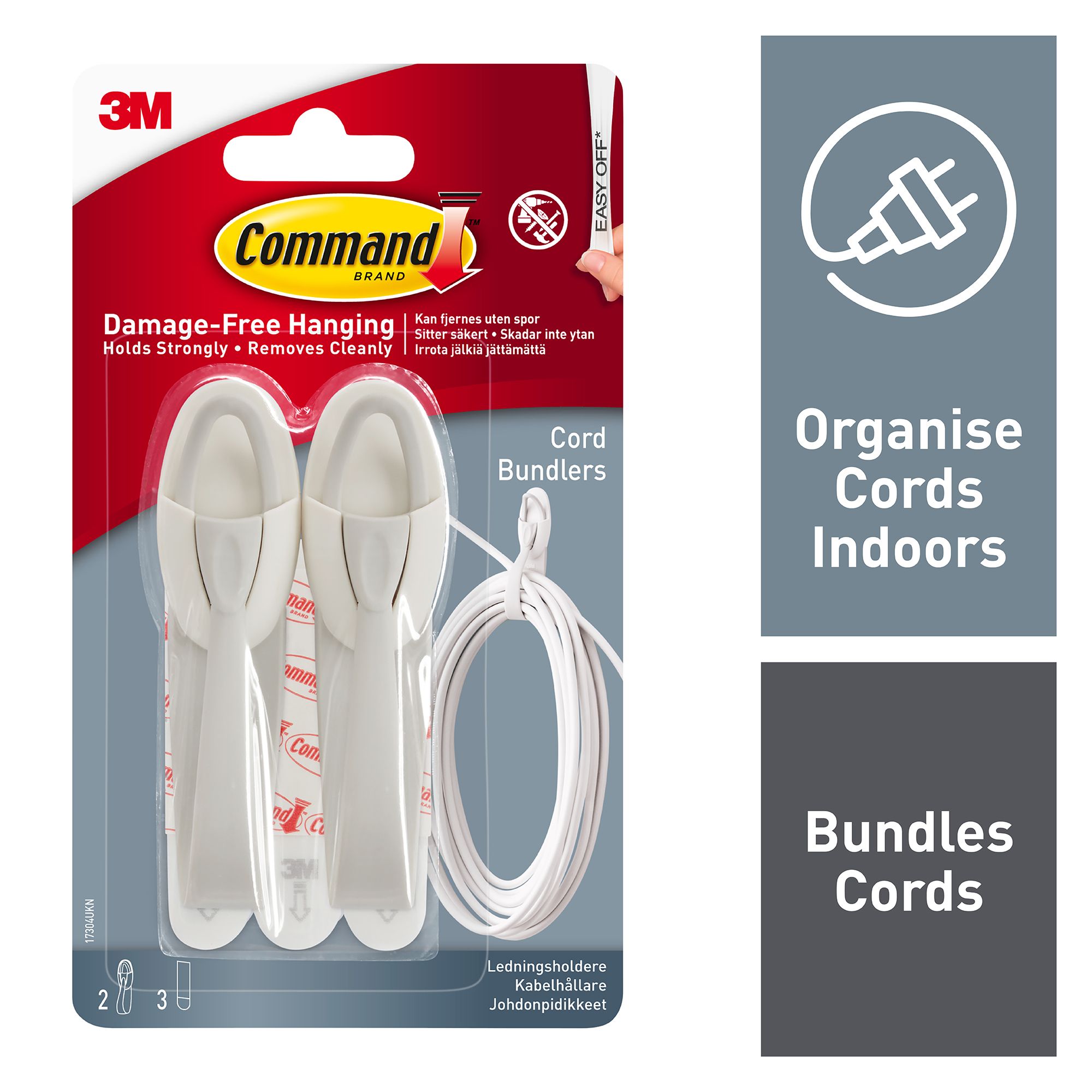 3M Command White Plastic Cord bundler