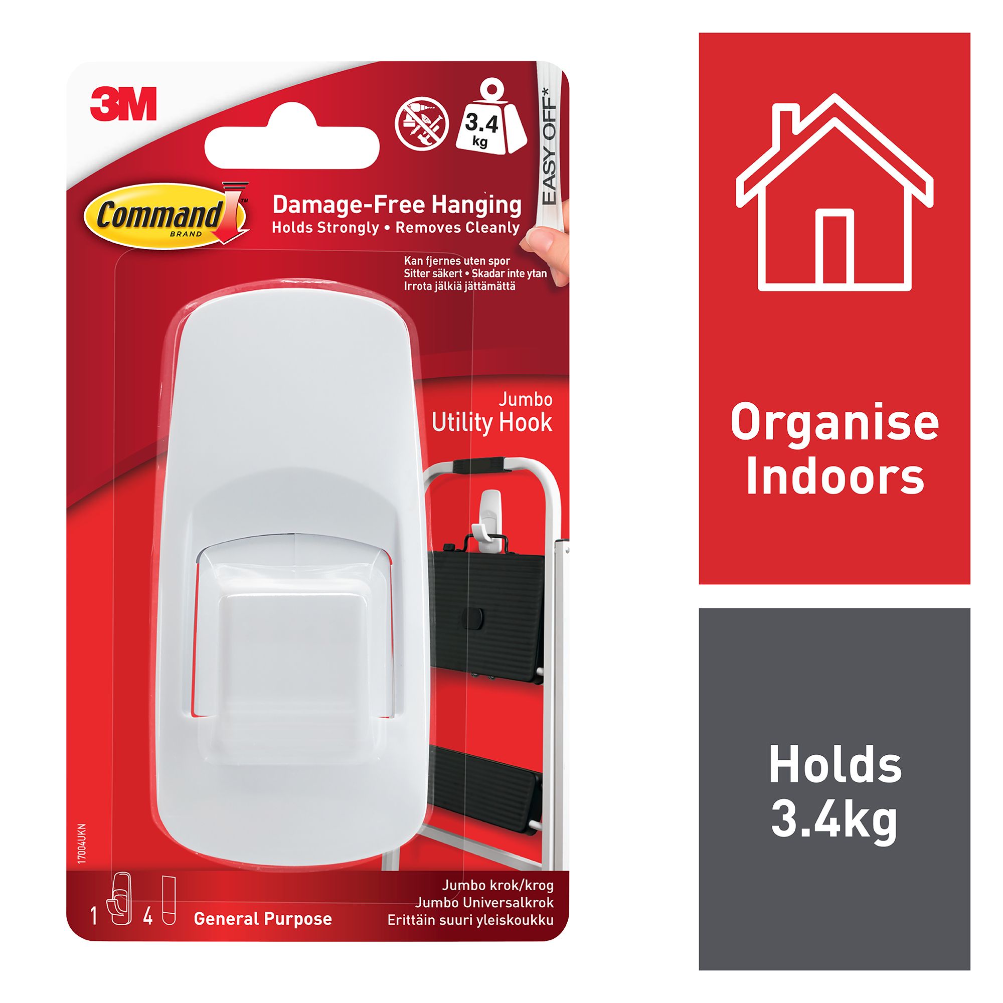 3M Command White Hook (Holds)3kg - 3