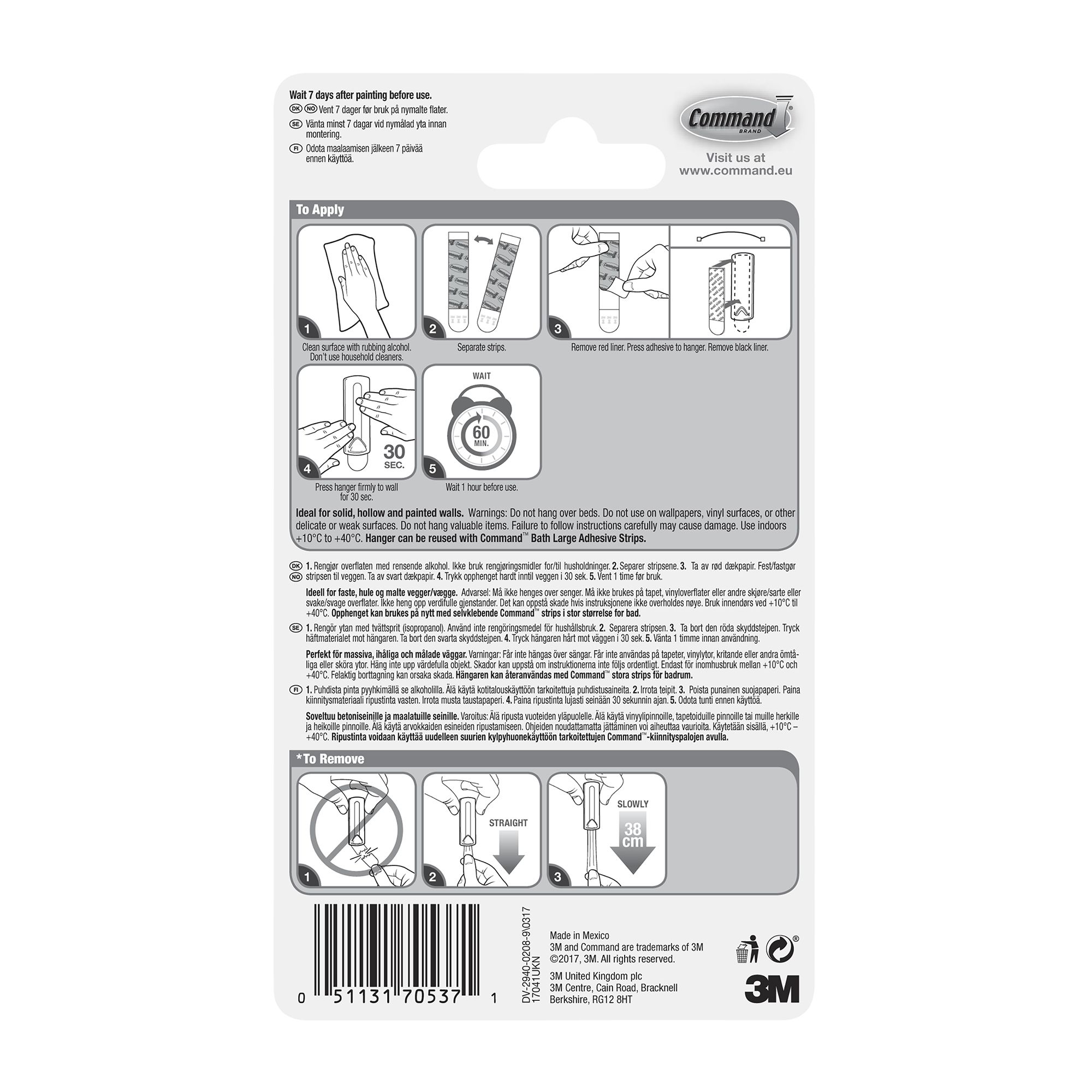 3M Command Wire Back White Picture hanging Canvas hanger (Holds)2.2kg - 7