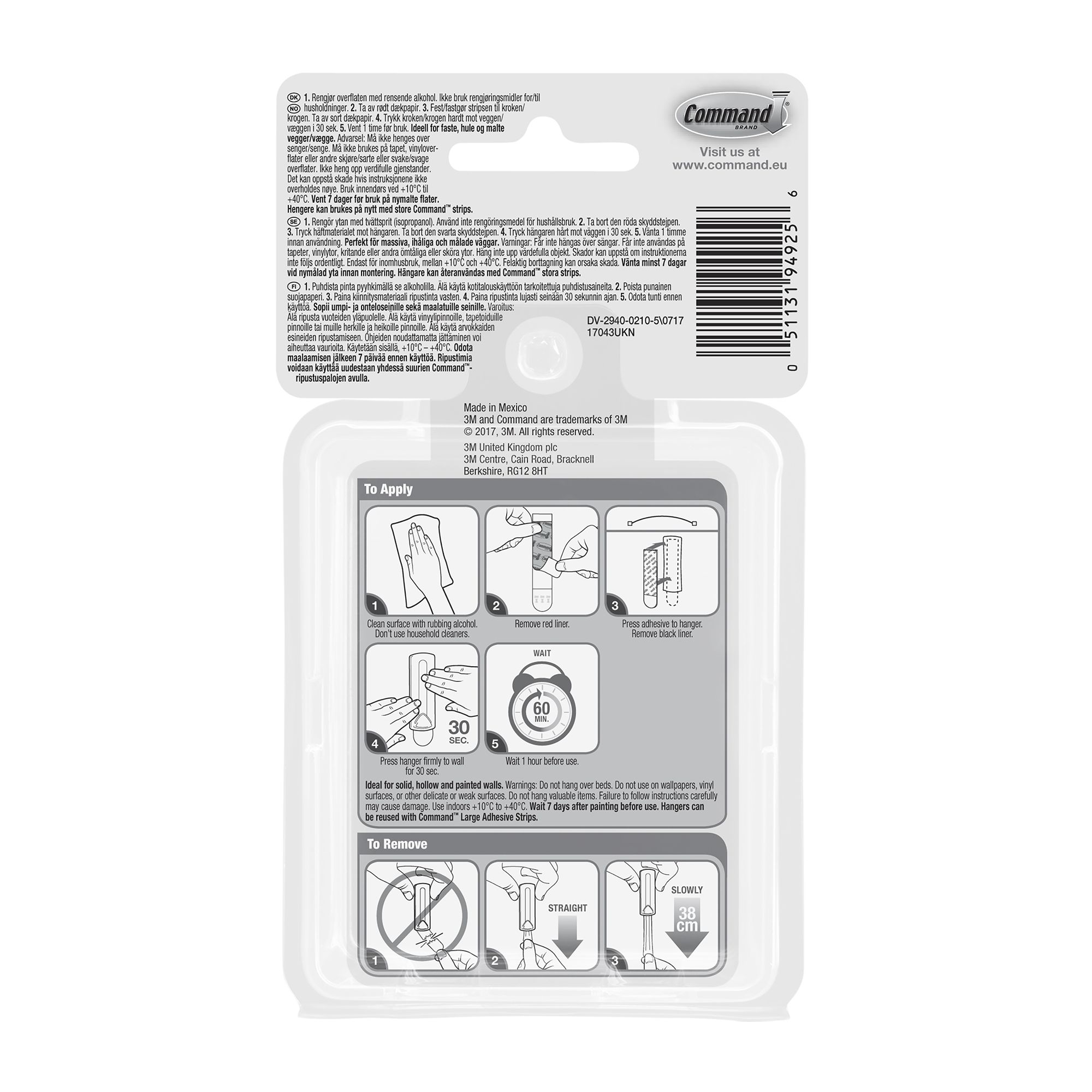 3M Command Wire-Backed White Picture hanging Canvas hanger (Holds)2.2kg - 7