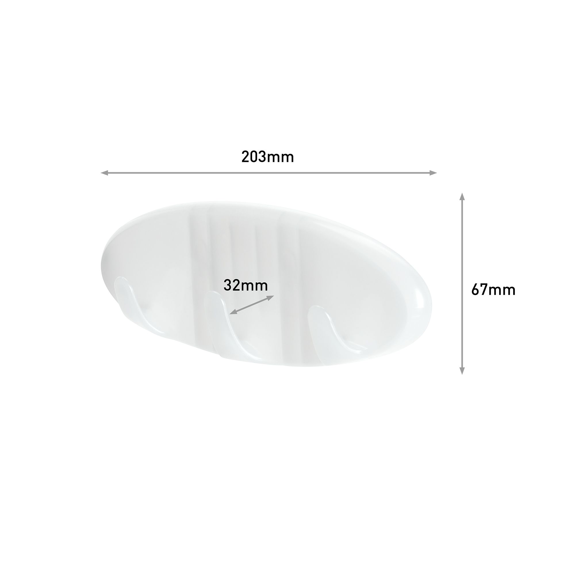 3M Large Transparent Bath Multi-hook (Holds)2.2kg