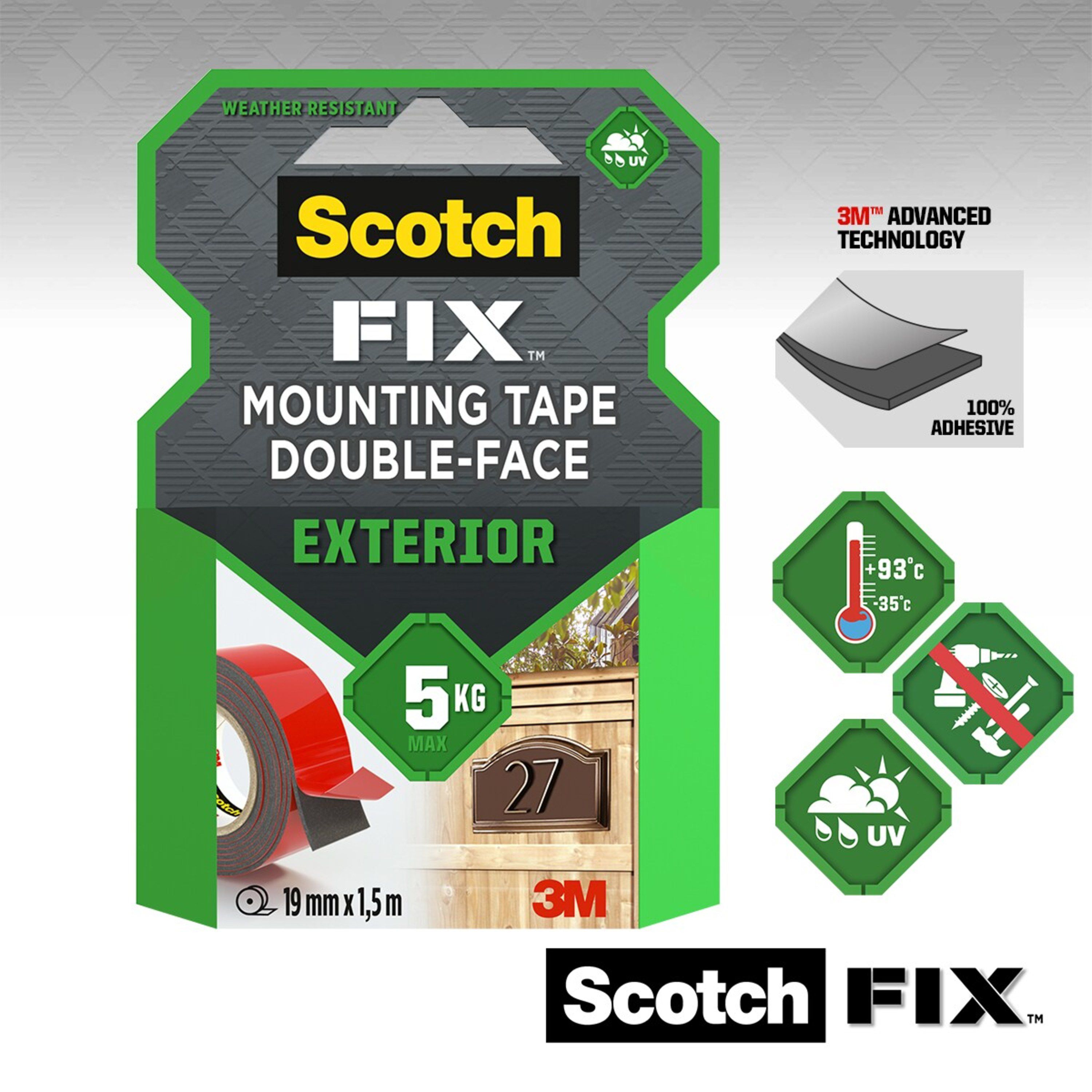 3M Scotch-Fix Exterior Red Mounting Tape (L)1.5m (W)19mm - 9