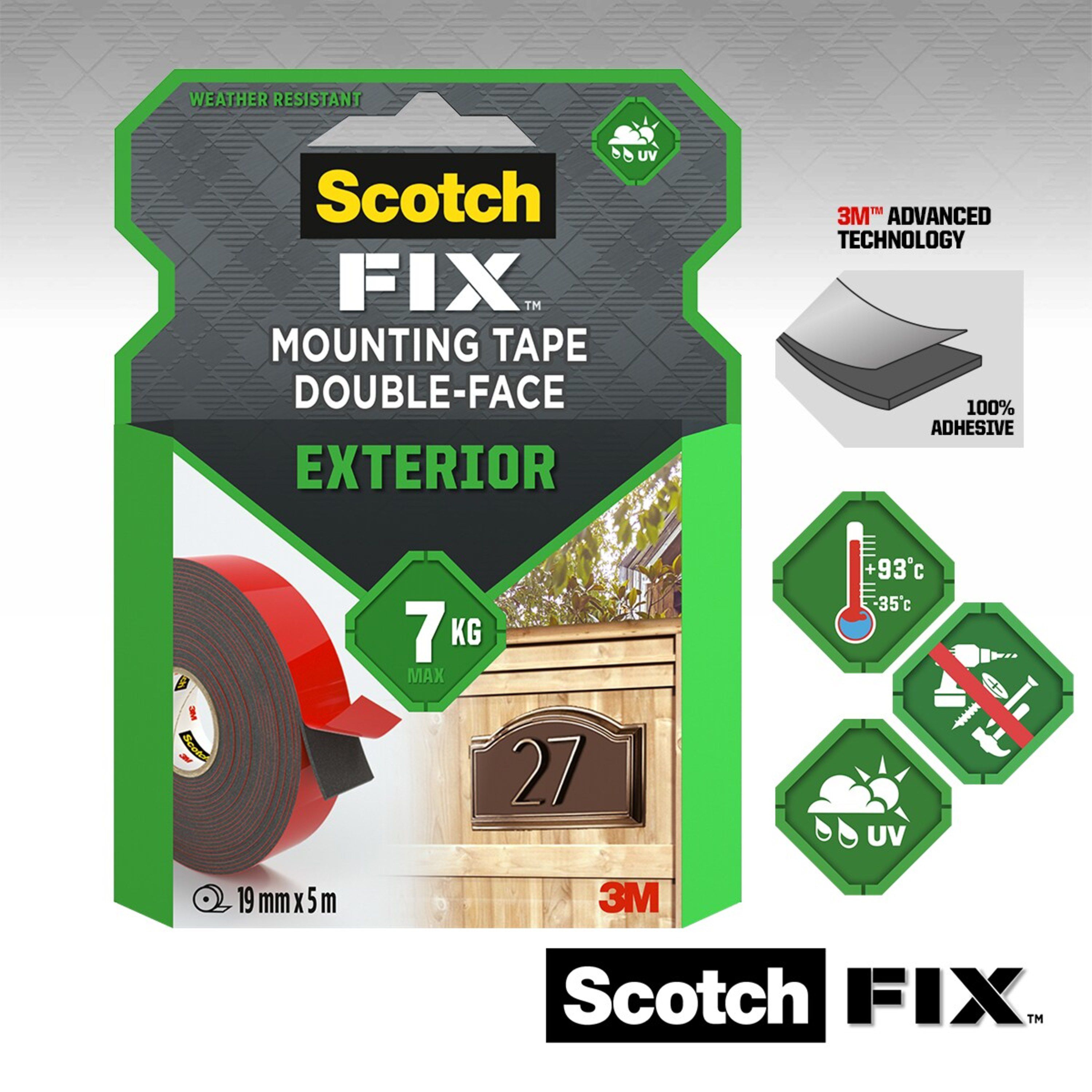3M Scotch-Fix Exterior Red Mounting Tape (L)5m (W)19mm - 9