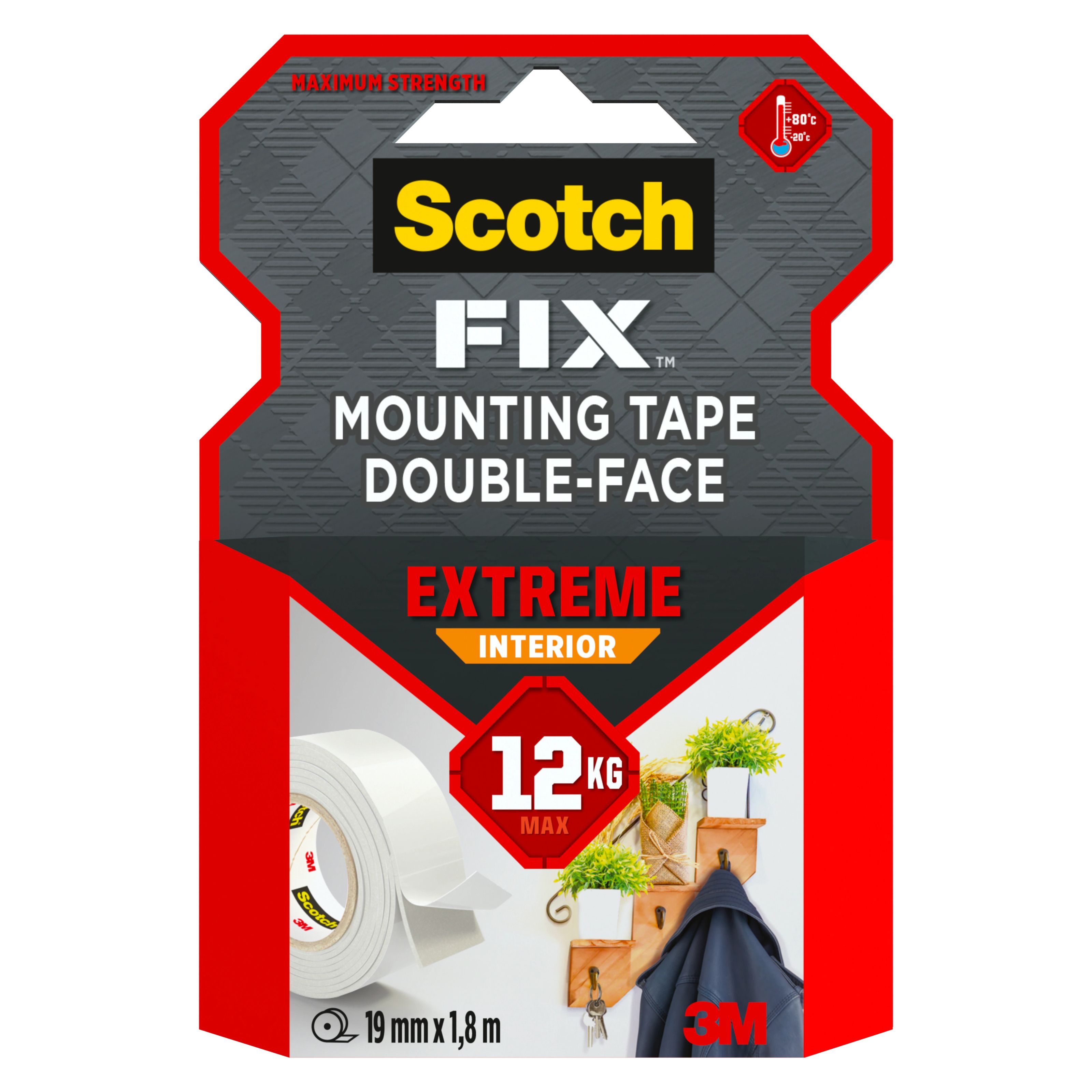 3M Scotch-Fix Removable White Mounting Adhesive pad (L)15mm (W