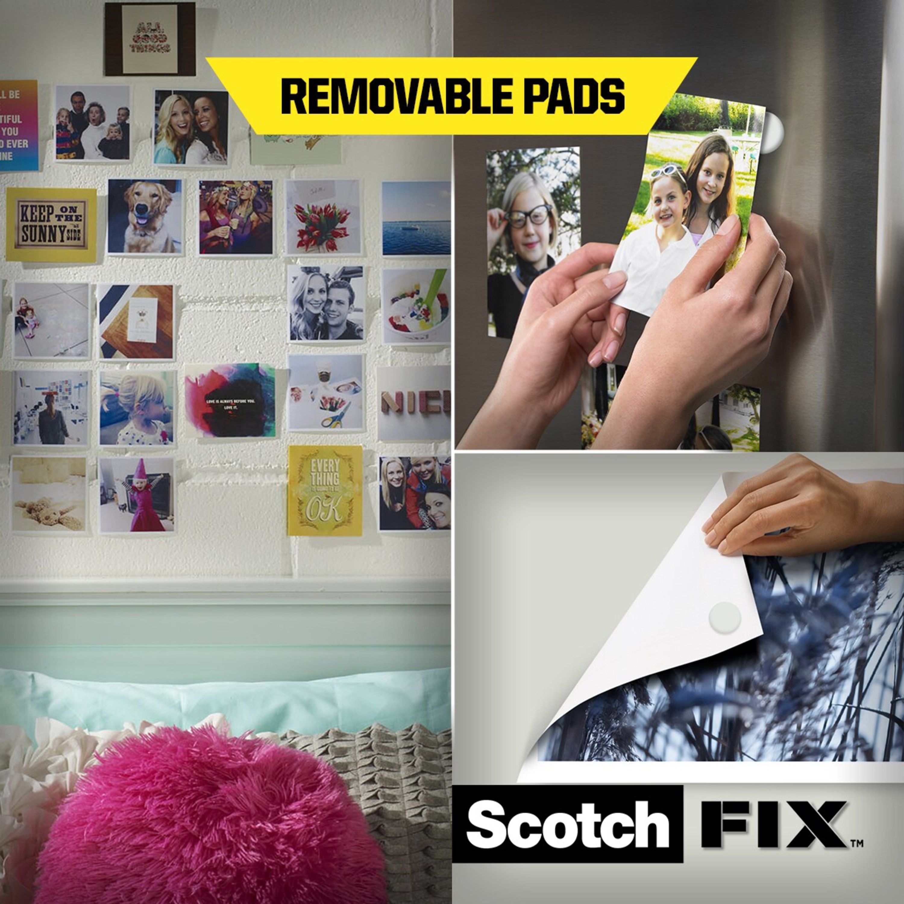 3M Scotch-Fix Removable White Mounting Adhesive pad (L)15mm (W)11mm ...