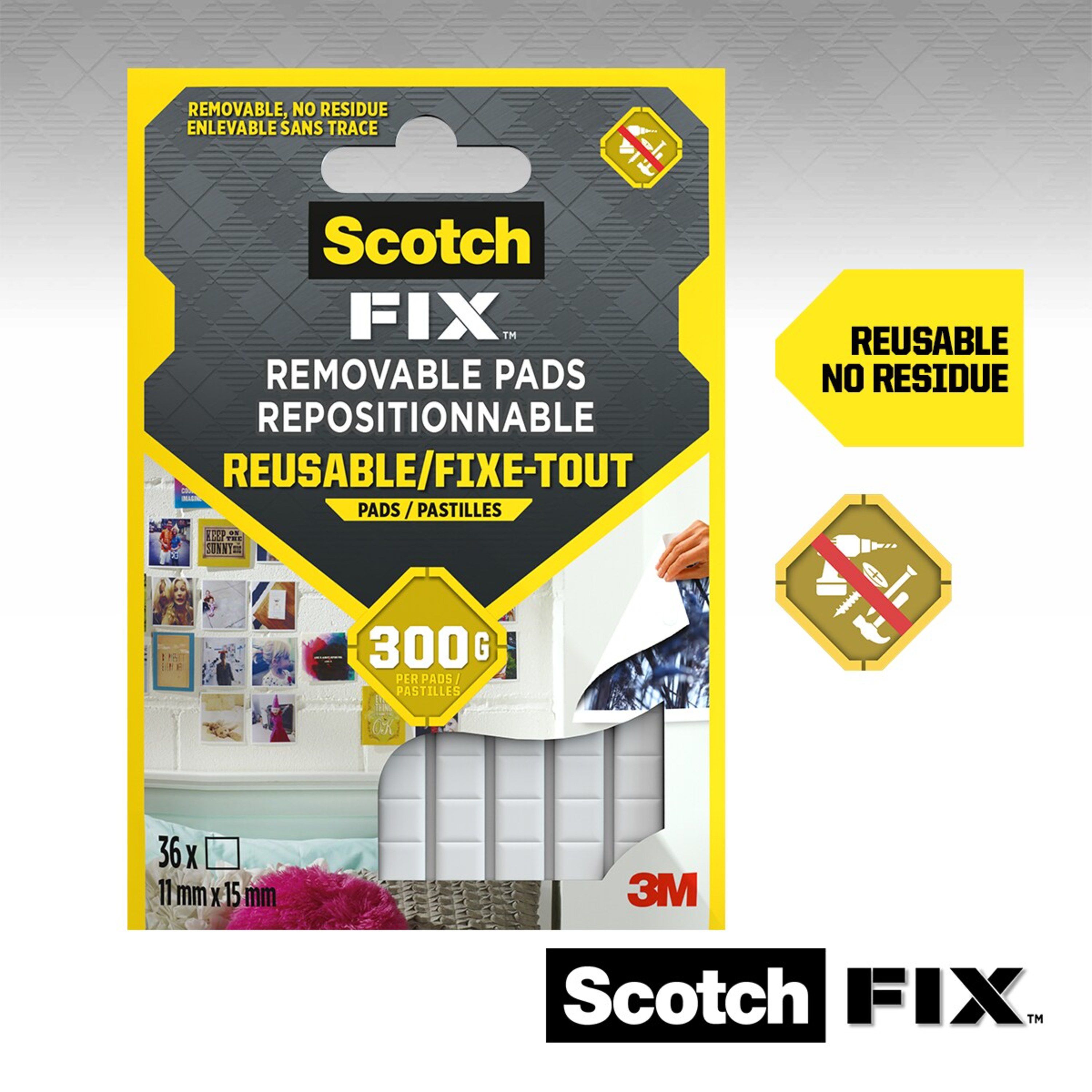 3M Scotch-Fix Removable White Mounting Adhesive pad (L)15mm (W