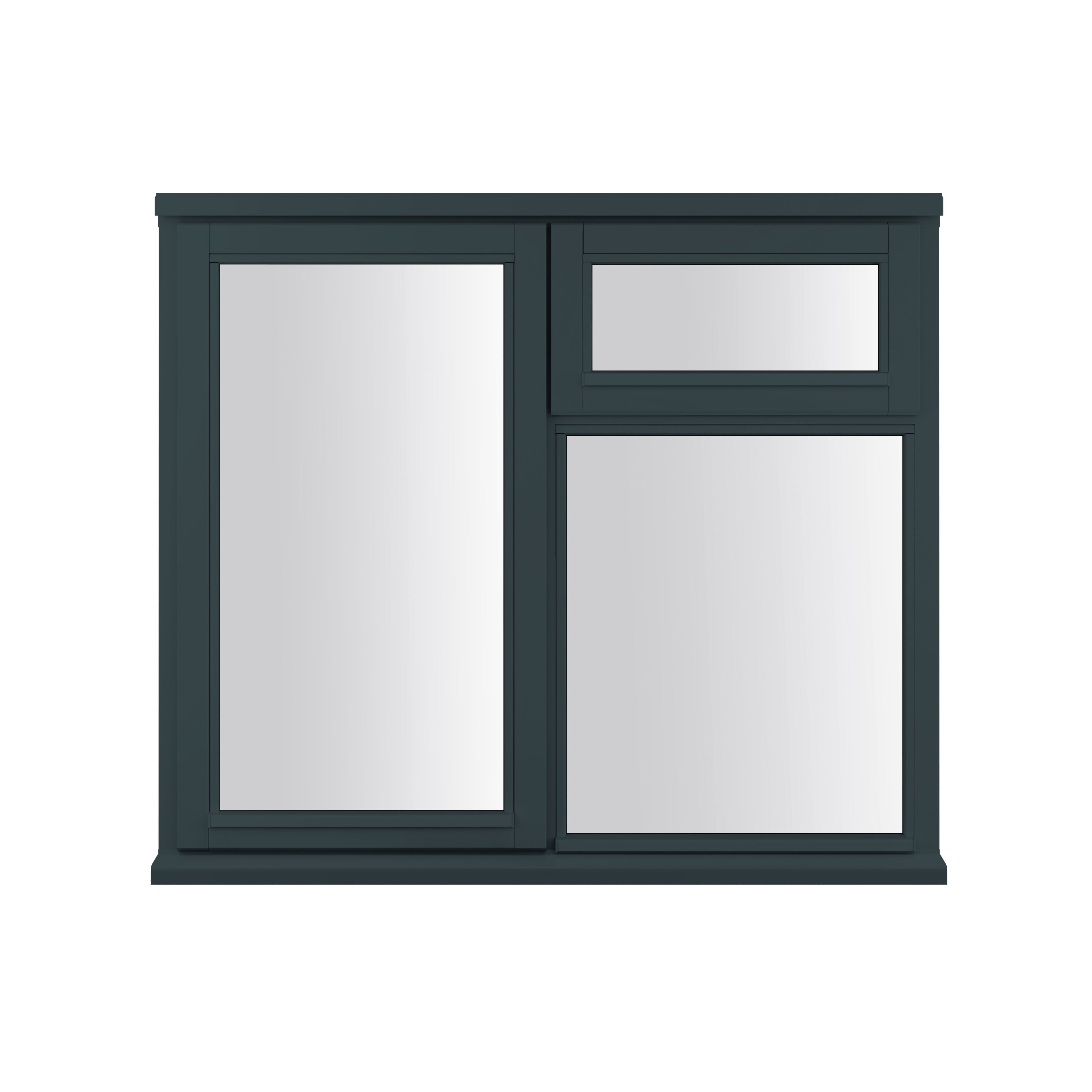 3P Clear Glazed Anthracite grey Timber Left-handed Top hung Window, (H)895mm (W)1195mm