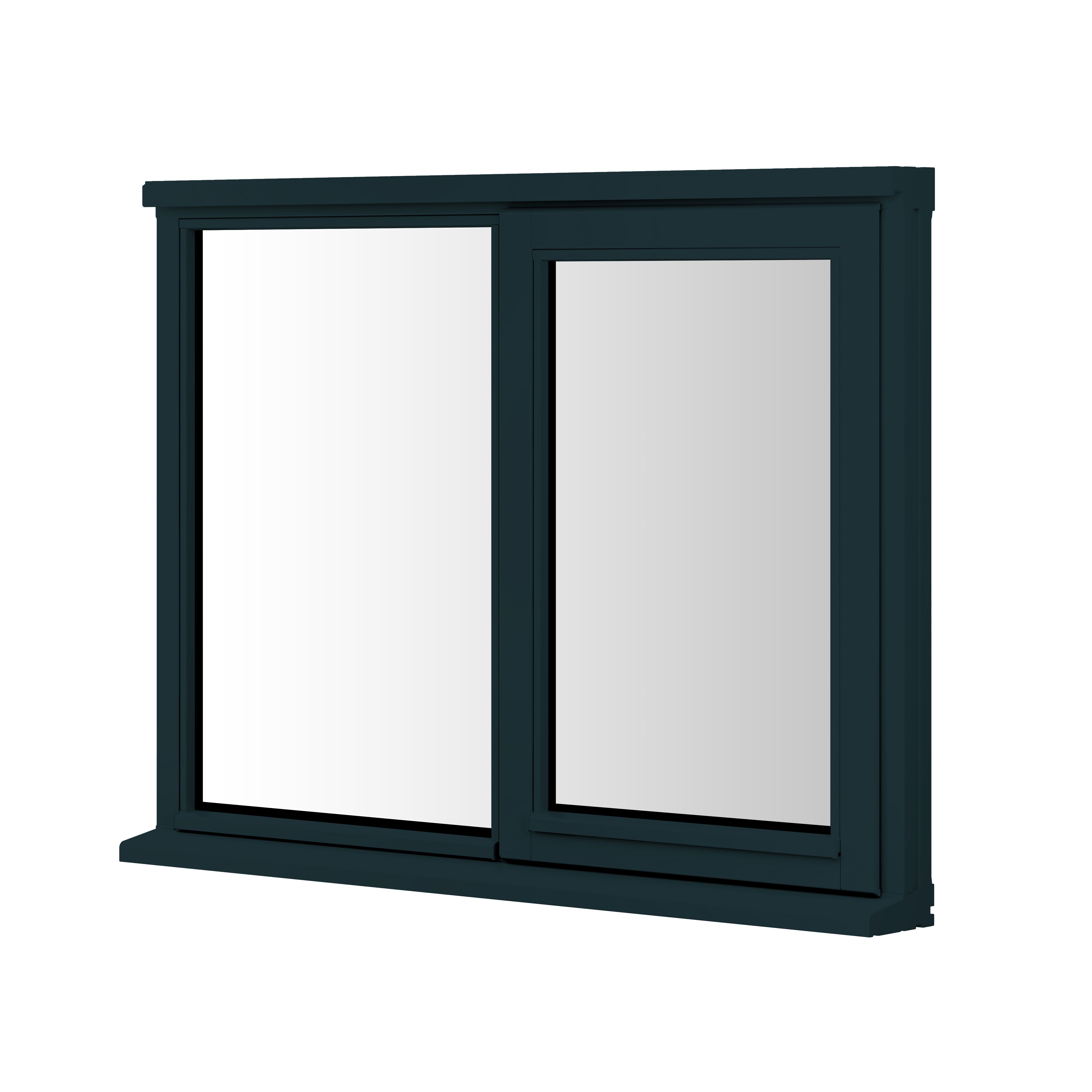 3P Clear Glazed Anthracite grey Timber Left-handed Top hung Window, (H)895mm (W)1195mm