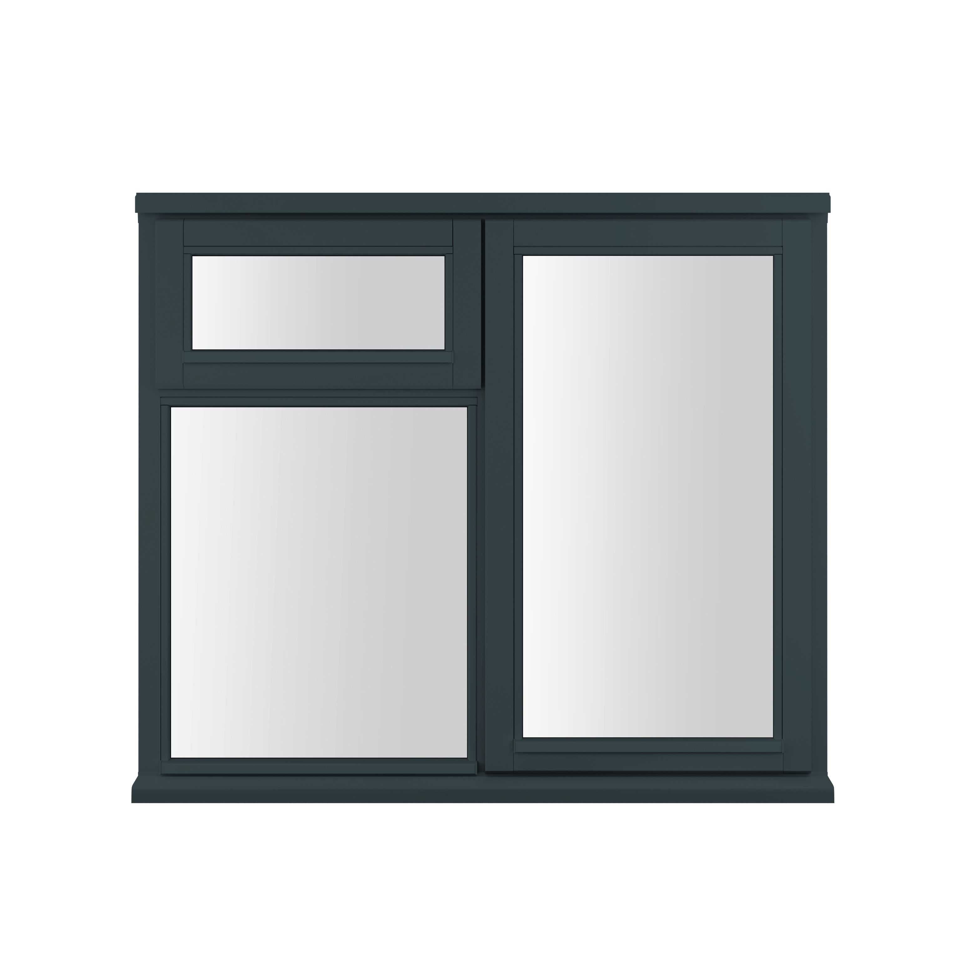 3P Clear Glazed Anthracite grey Timber Right-handed Top hung Window, (H)895mm (W)1195mm