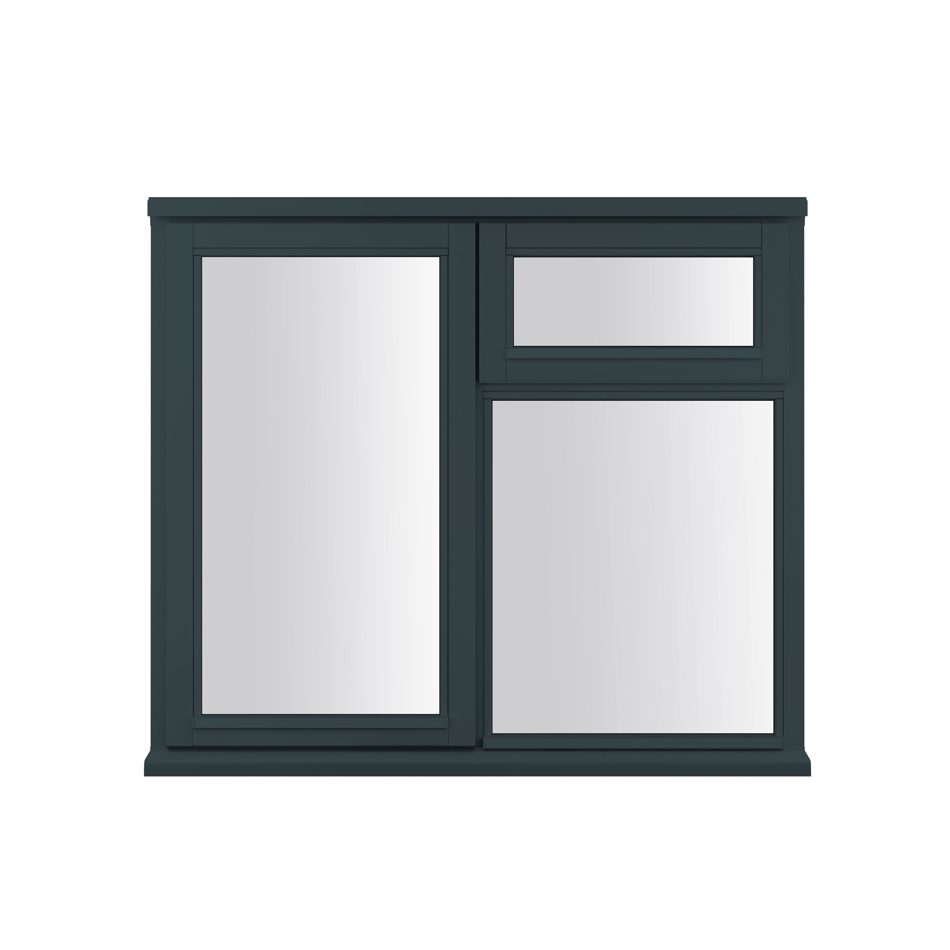 3P Stormsure Clear Glazed Anthracite grey Timber Left-handed Top hung Window, (H)1045mm (W)1195mm