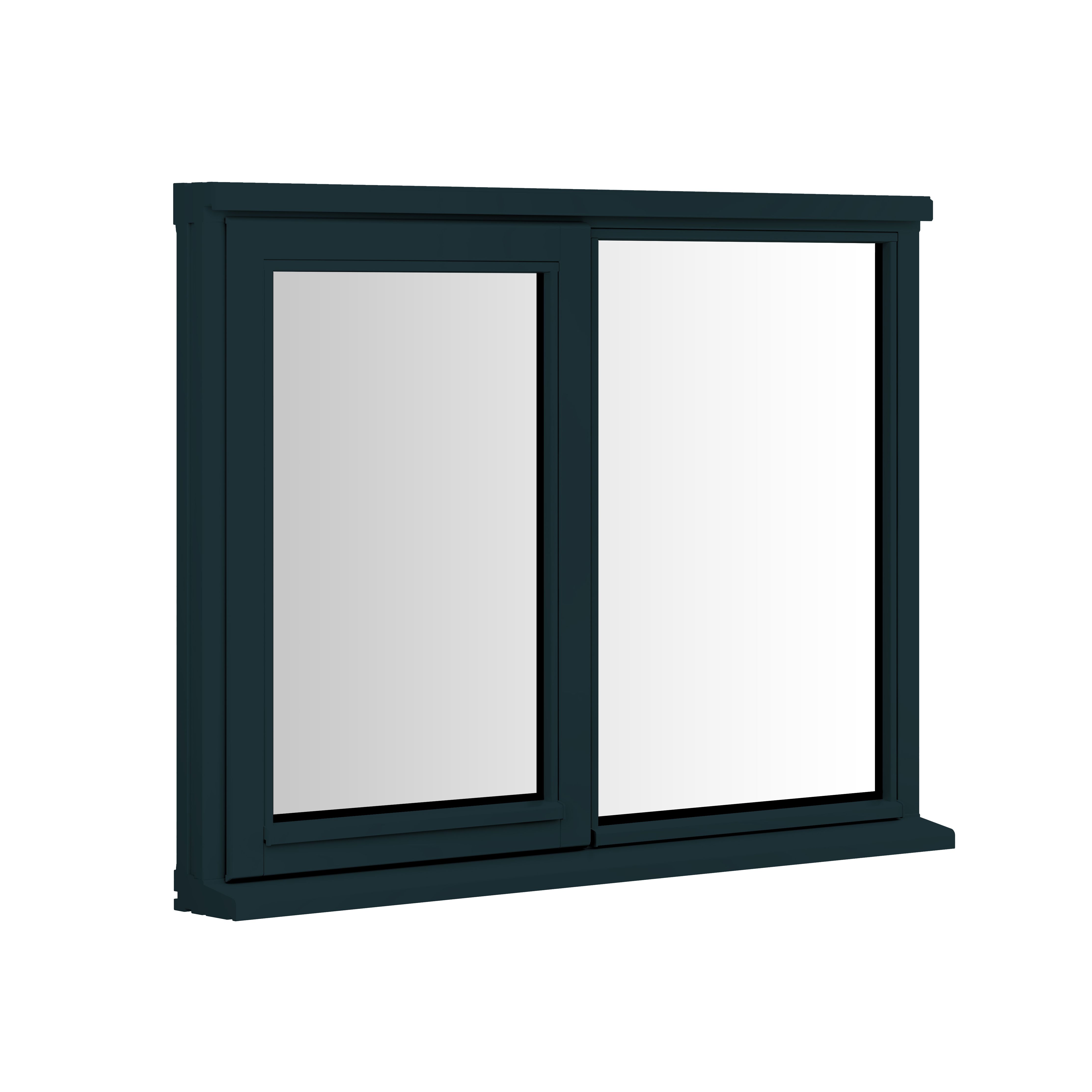 3P Stormsure Clear Glazed Anthracite grey Timber Left-handed Top hung Window, (H)1045mm (W)1195mm