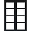 4 Lite Clear Fully glazed Timber Black Internal French door set 2017mm x 133mm x 1293mm