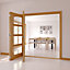 4 Lite Glazed Shaker Oak veneer Internal Tri-fold Door set, (H)2035mm (W)2146mm