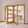 4 Lite Glazed Shaker Oak veneer Internal Tri-fold Door set, (H)2035mm (W)2374mm