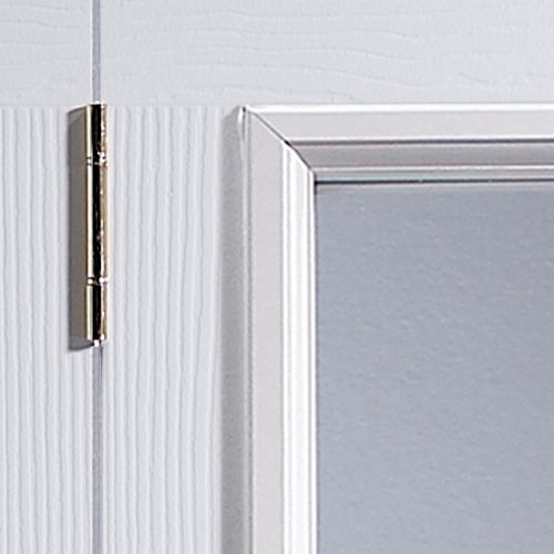 4 panel 2 Lite Clear Glazed Contemporary White Woodgrain effect Internal Folding Bi-fold Door set, (H)1950mm (W)674mm