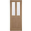 4 panel 2 Lite Irish Patterned Glazed Internal Door, (H)2032mm (W)813mm (T)44mm
