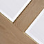 4 panel 2 Lite Plain Clear Glazed Veneered Timber Oak veneer Internal Door, (H)1981mm (W)762mm (T)35mm