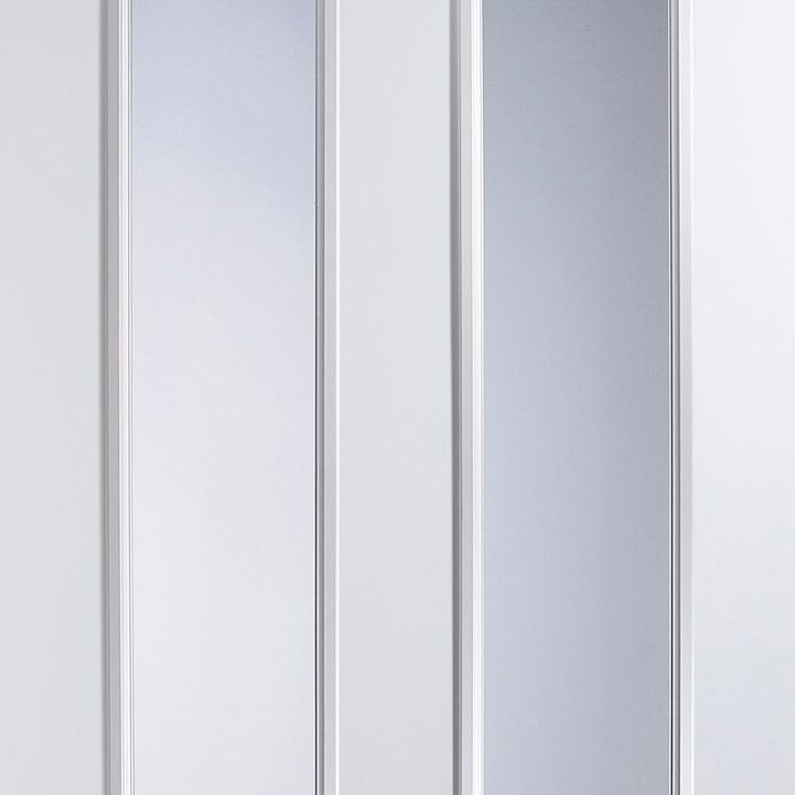 4 panel Clear Glazed Contemporary White Internal Door, (H)1981mm (W)762mm (T)35mm
