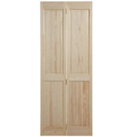 4 panel Clear pine Internal Bi-fold Door set, (H)1945mm (W)675mm