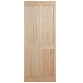 4 panel Clear pine Internal Bi-fold Door set, (H)1946mm (W)750mm