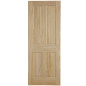 4 panel Clear pine LH & RH Internal Fire Door, (H)1981mm (W)762mm