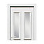 4 panel Diamond bevel Frosted Glazed White RH External Front Door set, (H)2055mm (W)840mm