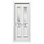 4 panel Diamond bevel Frosted Glazed White Right-hand External Front Door set, (H)2055mm (W)840mm