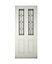 4 panel Diamond bevel Glazed Raised moulding Primed White LH & RH External Front Door, (H)1981mm (W)762mm