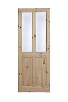4 panel Etched Frosted Glazed Knotty pine LH & RH Internal Door, (H)1981mm (W)838mm