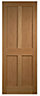 4 panel Flush Oak veneer Internal Door, (H)1981mm (W)610mm (T)35mm