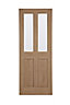 4 panel Frosted Glazed Oak veneer Internal Door, (H)1981mm (W)838mm (T)35mm