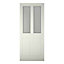 4 panel Frosted Glazed Primed White LH & RH External Front Door, (H)1981mm (W)762mm